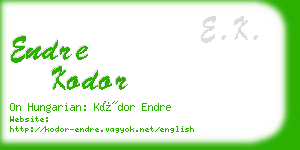 endre kodor business card